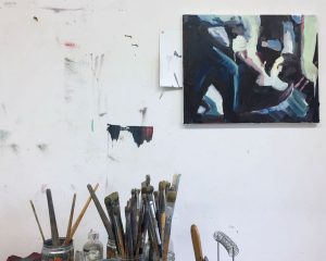 de handhaving - painting by bart vinckier in studio